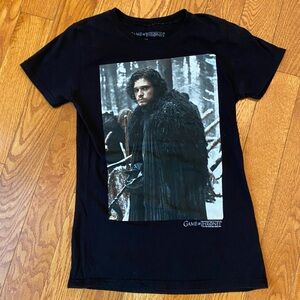 Game of Thrones - Kit Harington as Jon Snow - Black T-Shirt Size Medium